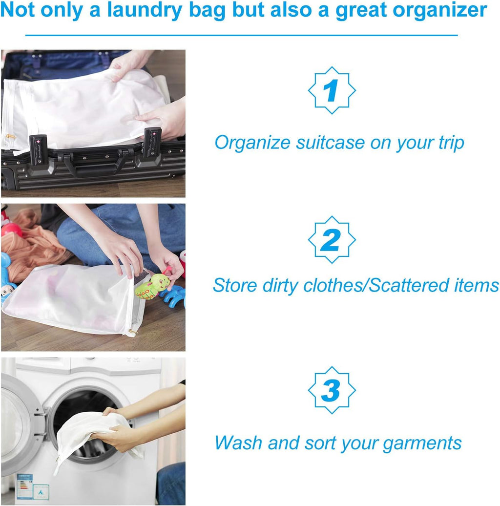 2 Pack Delicates Laundry Bags, Fine Mesh Wash Bag with Hanging Loop