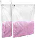 2 Pack Delicates Laundry Bags, Fine Mesh Wash Bag with Hanging Loop