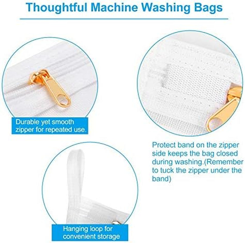 2 Pack Delicates Laundry Bags, Fine Mesh Wash Bag with Hanging Loop
