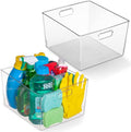 Clear Plastic Storage Bins for Kitchen, Fridge, Pantry, 2 Pack